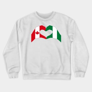 We Heart Canada & Nigeria Patriot Flag Series Crewneck Sweatshirt